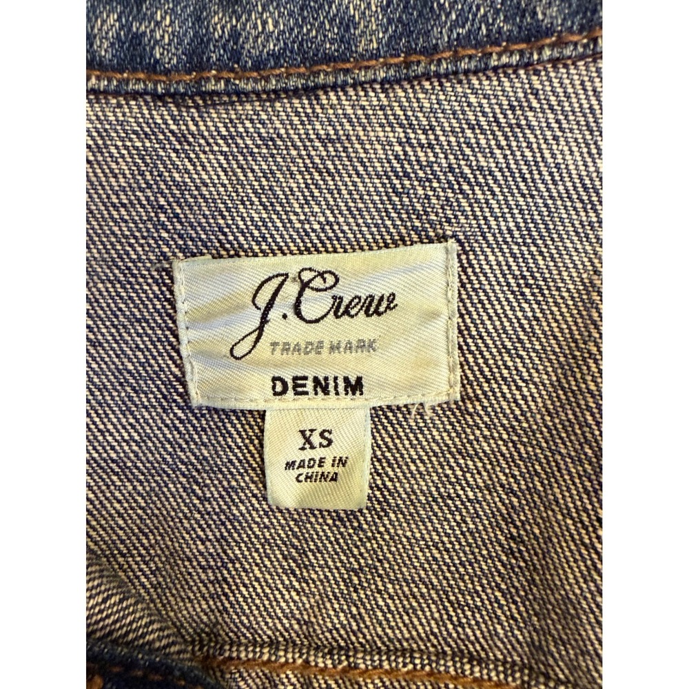 J.Crew Vintage Denim Jacket XS Classic Trucker Style - Picture 3 of 5